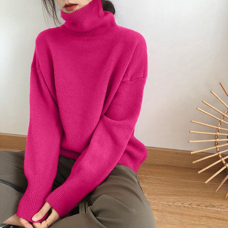 Carissa™ | Cashmere Loose Turtleneck Pullover - Glimpse Cosmetics